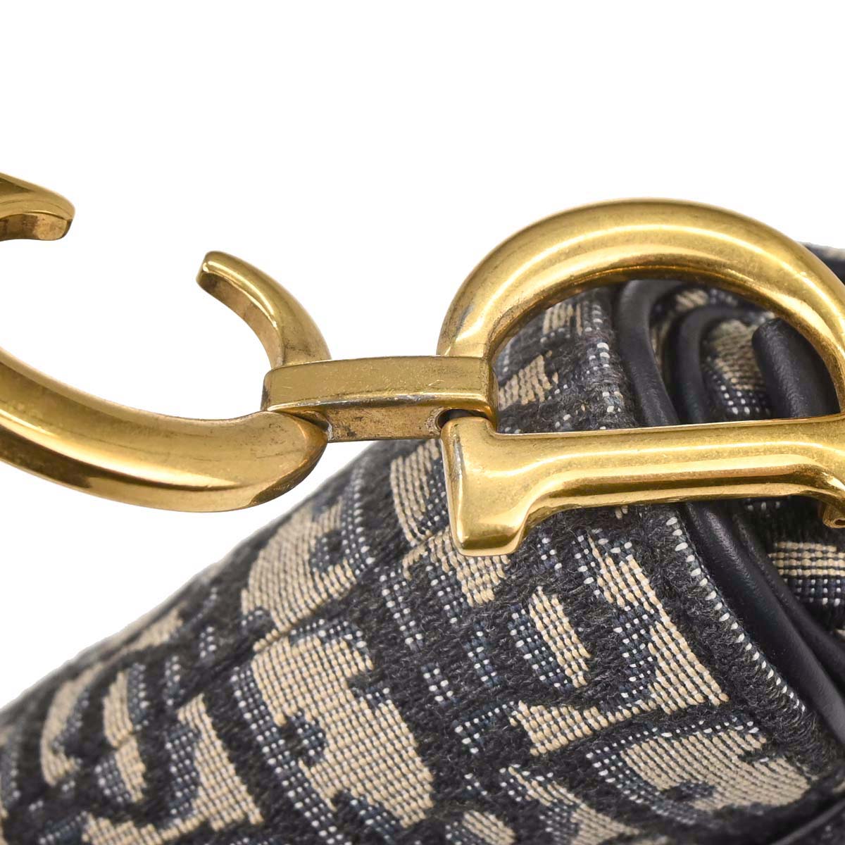 Christian Dior Navy Trotter Oblique Saddle 2way Shoulder Handbag
