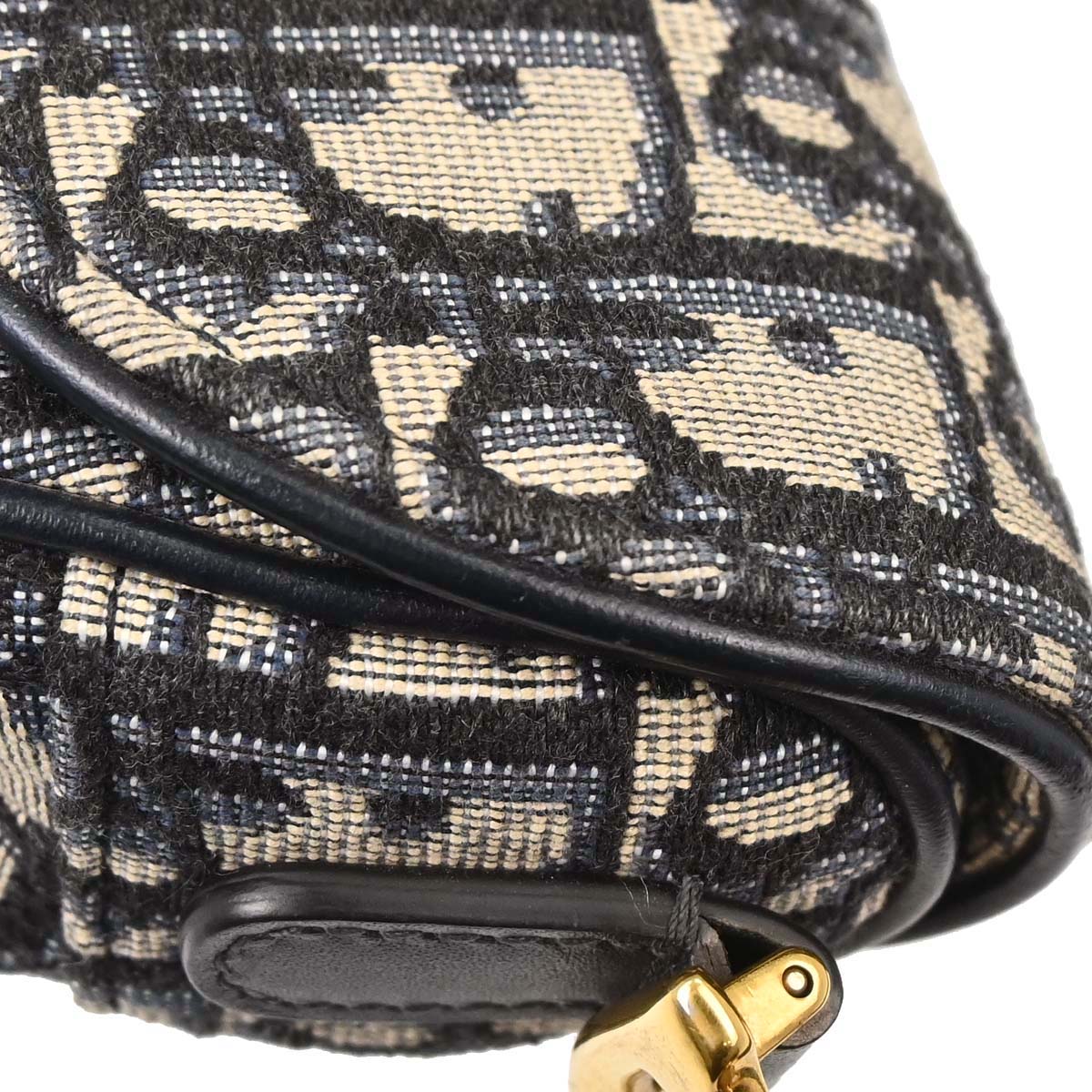 Christian Dior Navy Trotter Oblique Saddle 2way Shoulder Handbag