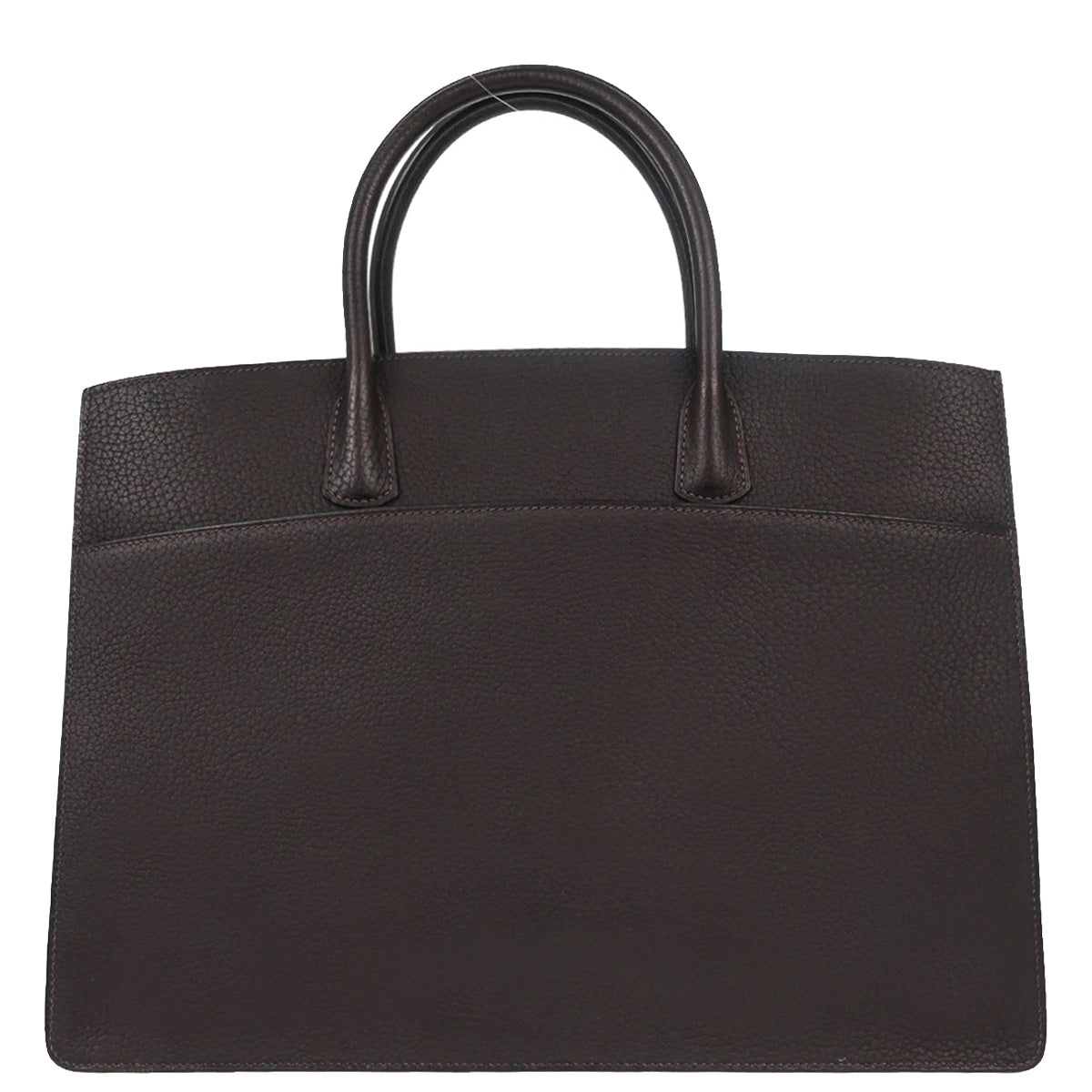 Hermes Marron Fjord White Bus GM Tote Bag