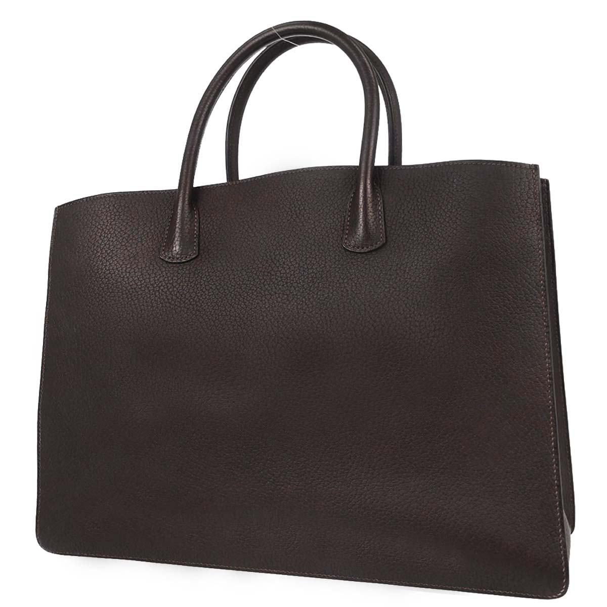 Hermes Marron Fjord White Bus GM Tote Bag
