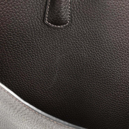 Hermes Marron Fjord White Bus GM Tote Bag