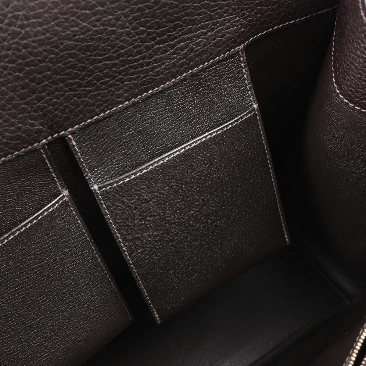 Hermes Marron Fjord White Bus GM Tote Bag