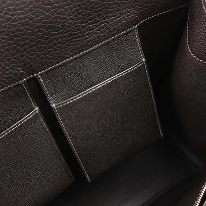 Hermes Marron Fjord White Bus GM Tote Bag