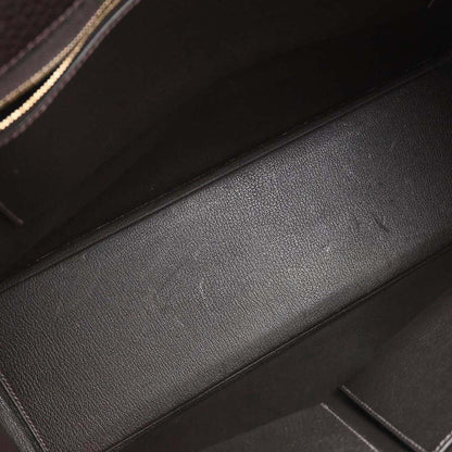 Hermes Marron Fjord White Bus GM Tote Bag