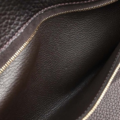 Hermes Marron Fjord White Bus GM Tote Bag