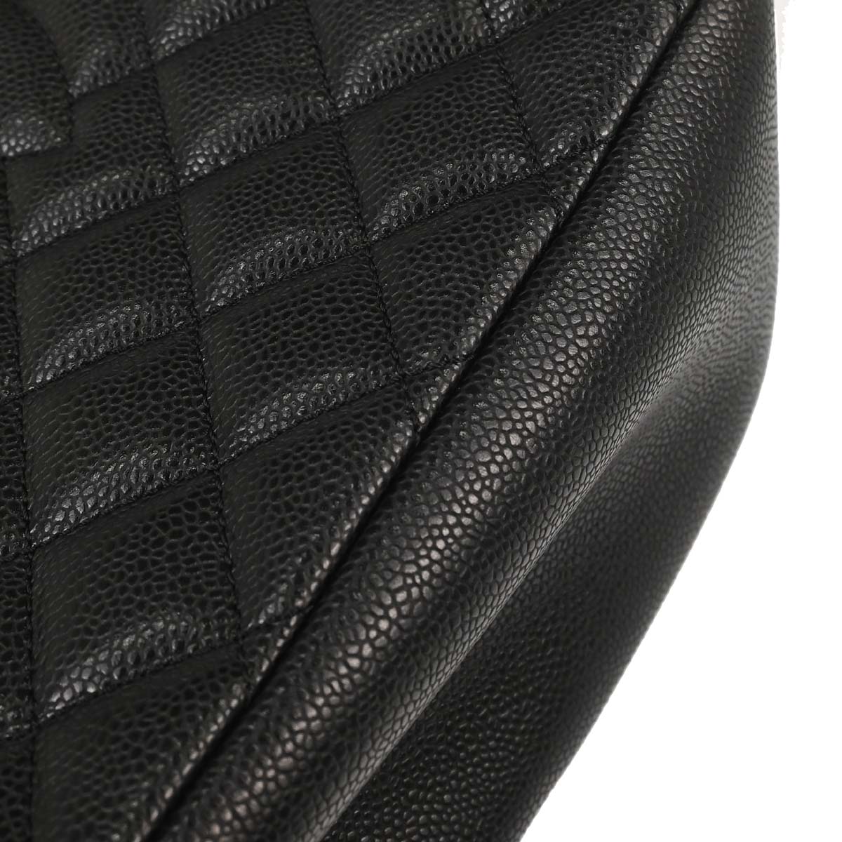 Chanel Black Caviar Skin Grand Shopping Tote GST Chain Handbag