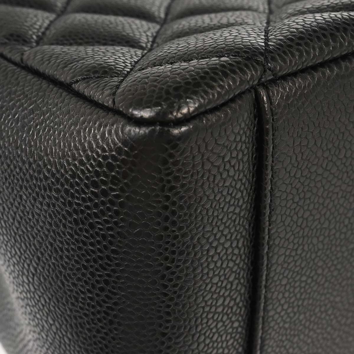 Chanel Black Caviar Skin Grand Shopping Tote GST Chain Handbag