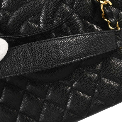 Chanel Black Caviar Skin Grand Shopping Tote GST Chain Handbag