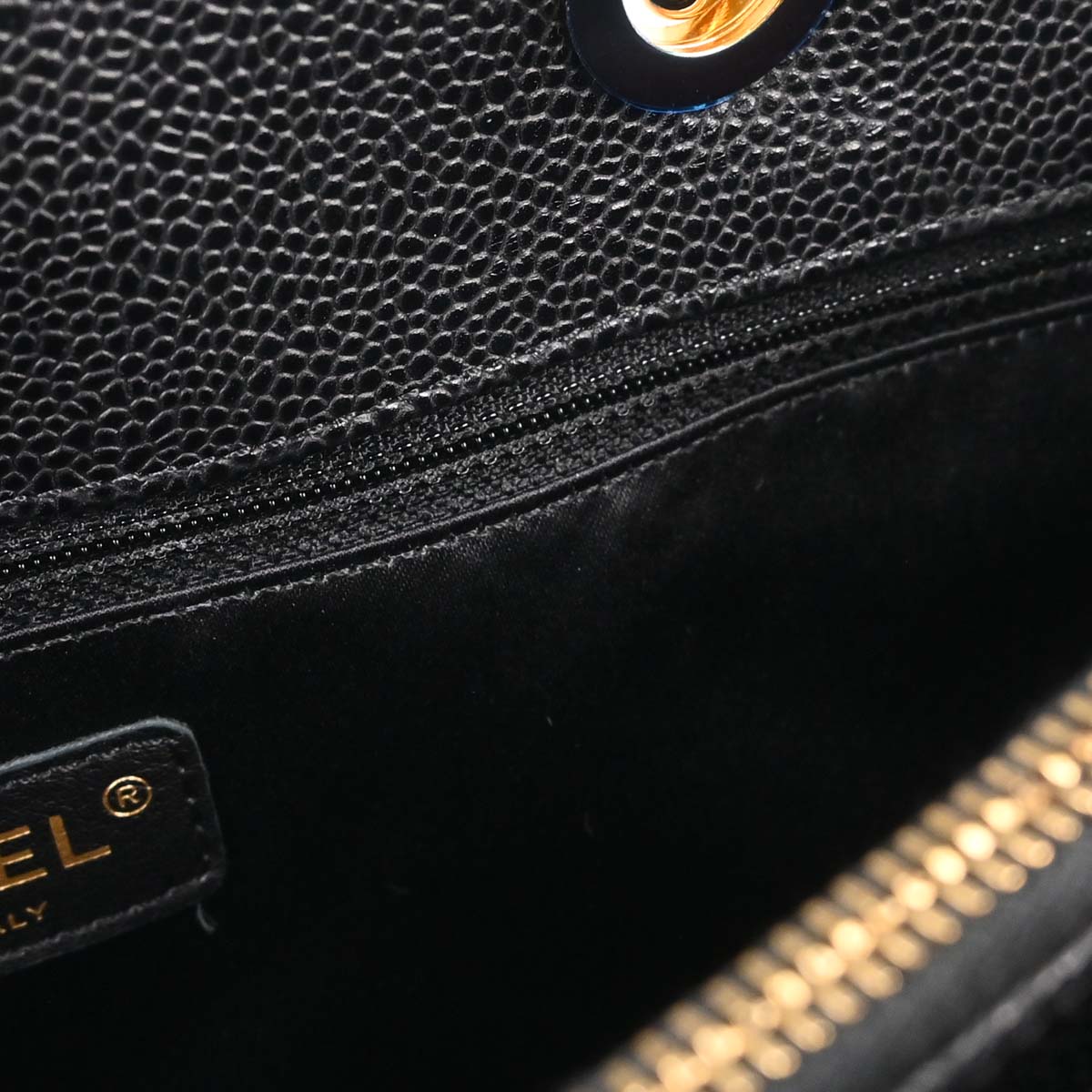 Chanel Black Caviar Skin Grand Shopping Tote GST Chain Handbag
