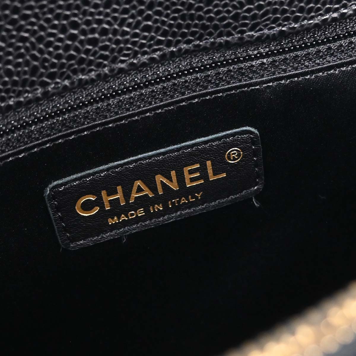 Chanel Black Caviar Skin Grand Shopping Tote GST Chain Handbag