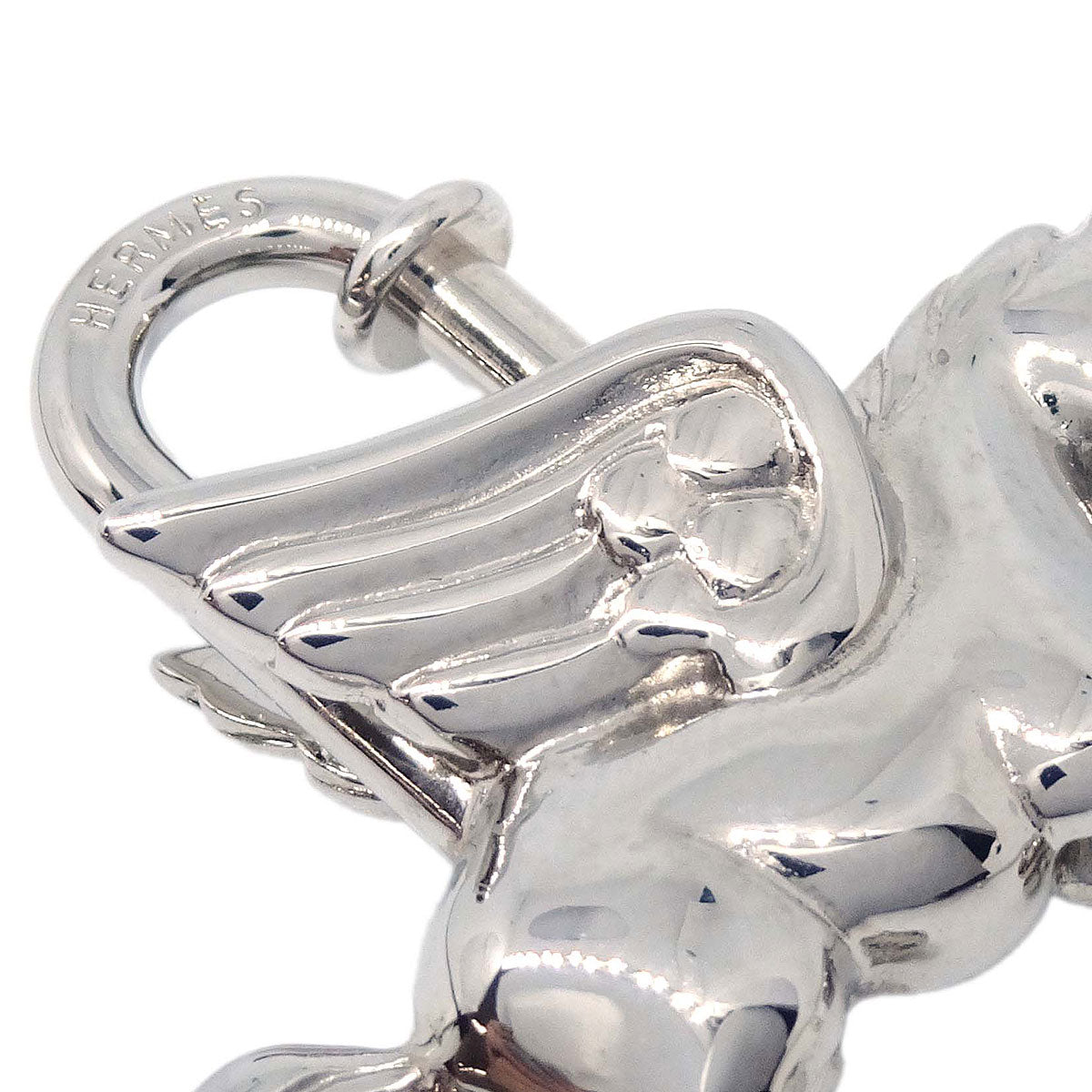 Hermes 1993 Le Cheval Pegasus Cadena Silver Small Good