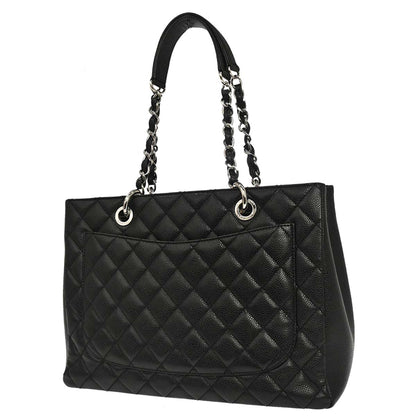 Chanel 2014 Black Caviar Skin Grand Shopping Tote GST Chain Handbag