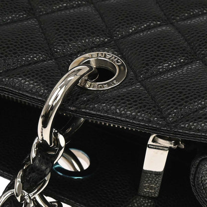 Chanel 2014 Black Caviar Skin Grand Shopping Tote GST Chain Handbag