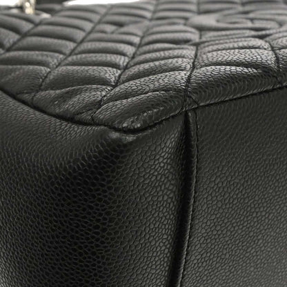 Chanel 2014 Black Caviar Skin Grand Shopping Tote GST Chain Handbag