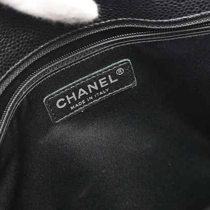 Chanel 2014 Black Caviar Skin Grand Shopping Tote GST Chain Handbag