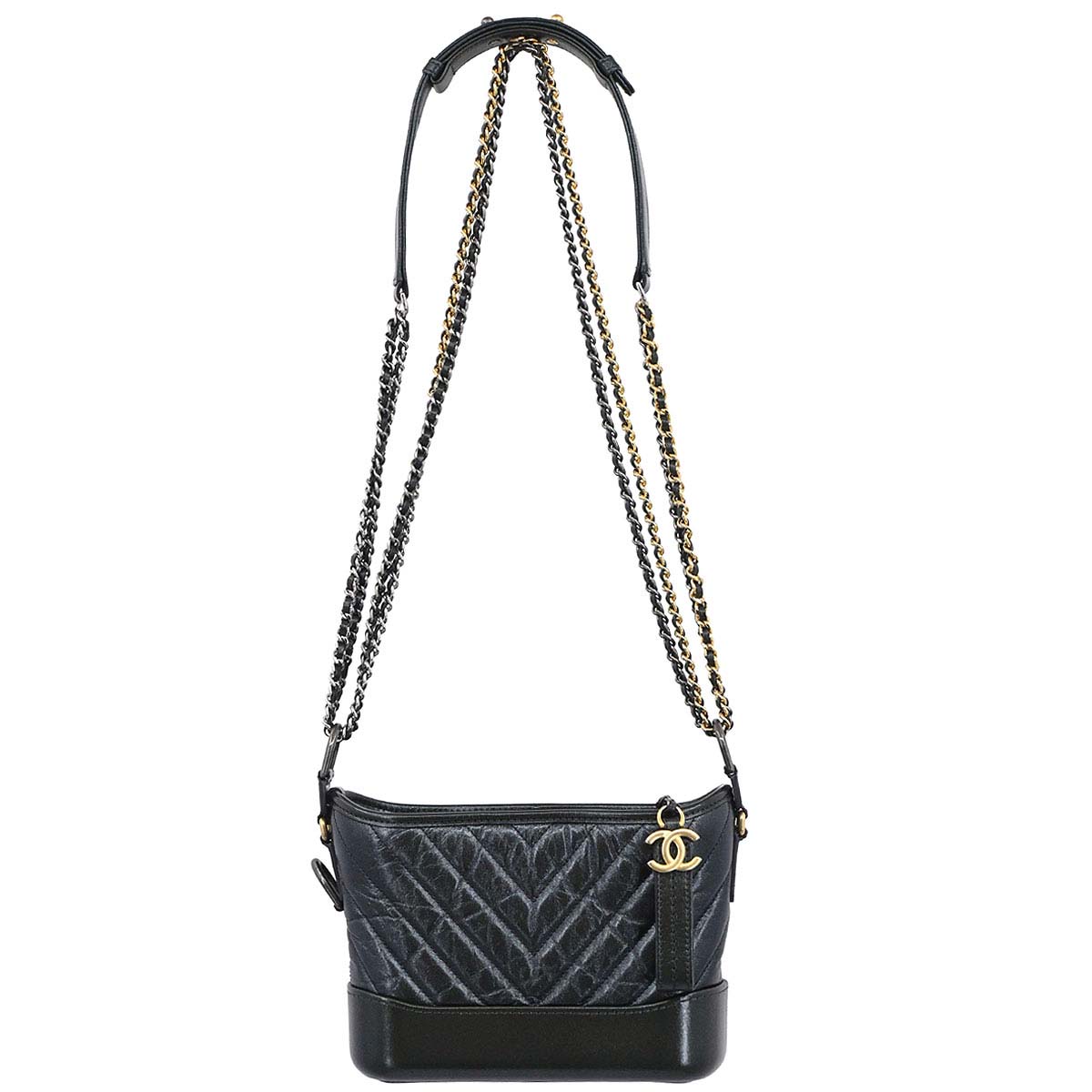 Chanel Khaki Lambskin Calfskin Small Gabrielle Shoulder Bag