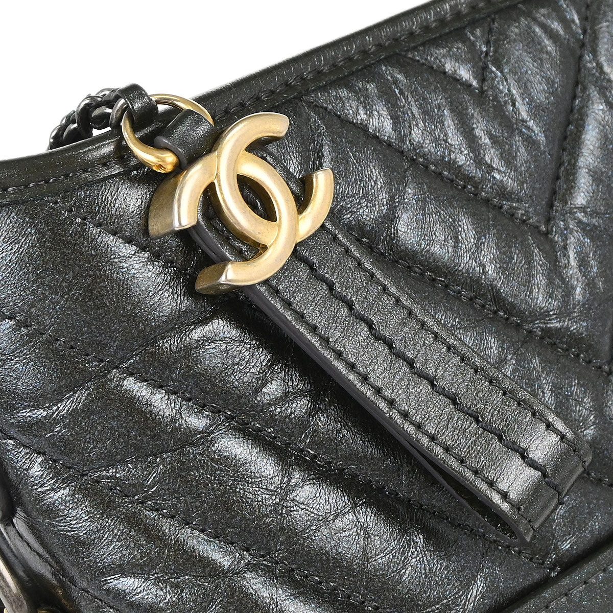 Chanel Khaki Lambskin Calfskin Small Gabrielle Shoulder Bag