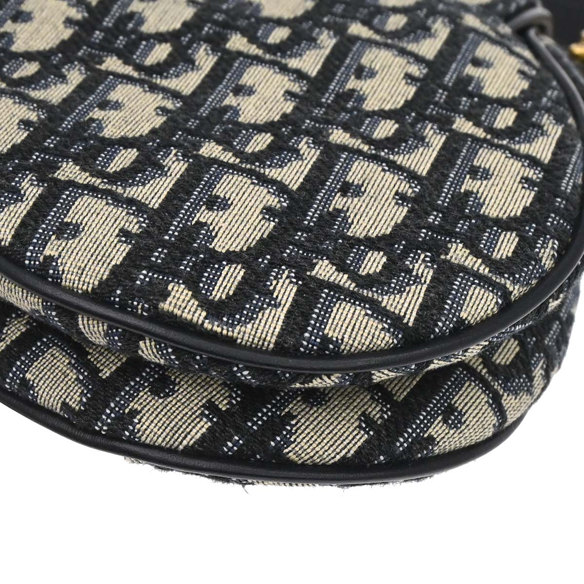 Christian Dior Navy Trotter Oblique Saddle 2way Shoulder Handbag