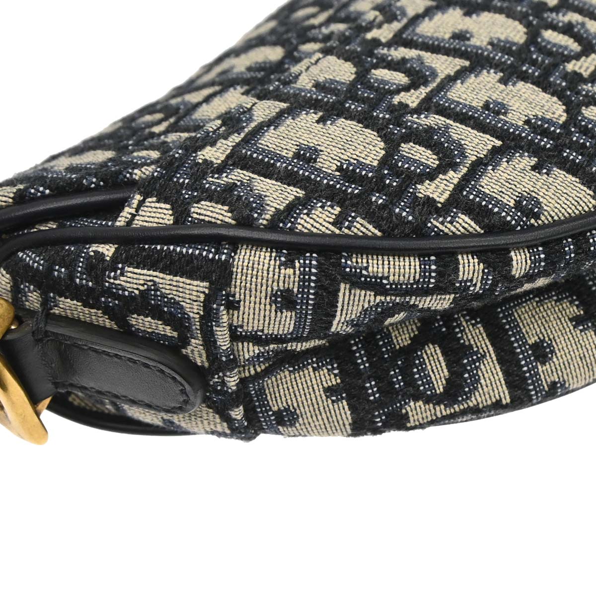 Christian Dior Navy Trotter Oblique Saddle 2way Shoulder Handbag