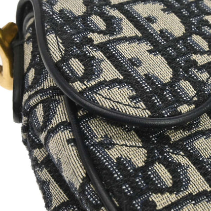 Christian Dior Navy Trotter Oblique Saddle 2way Shoulder Handbag