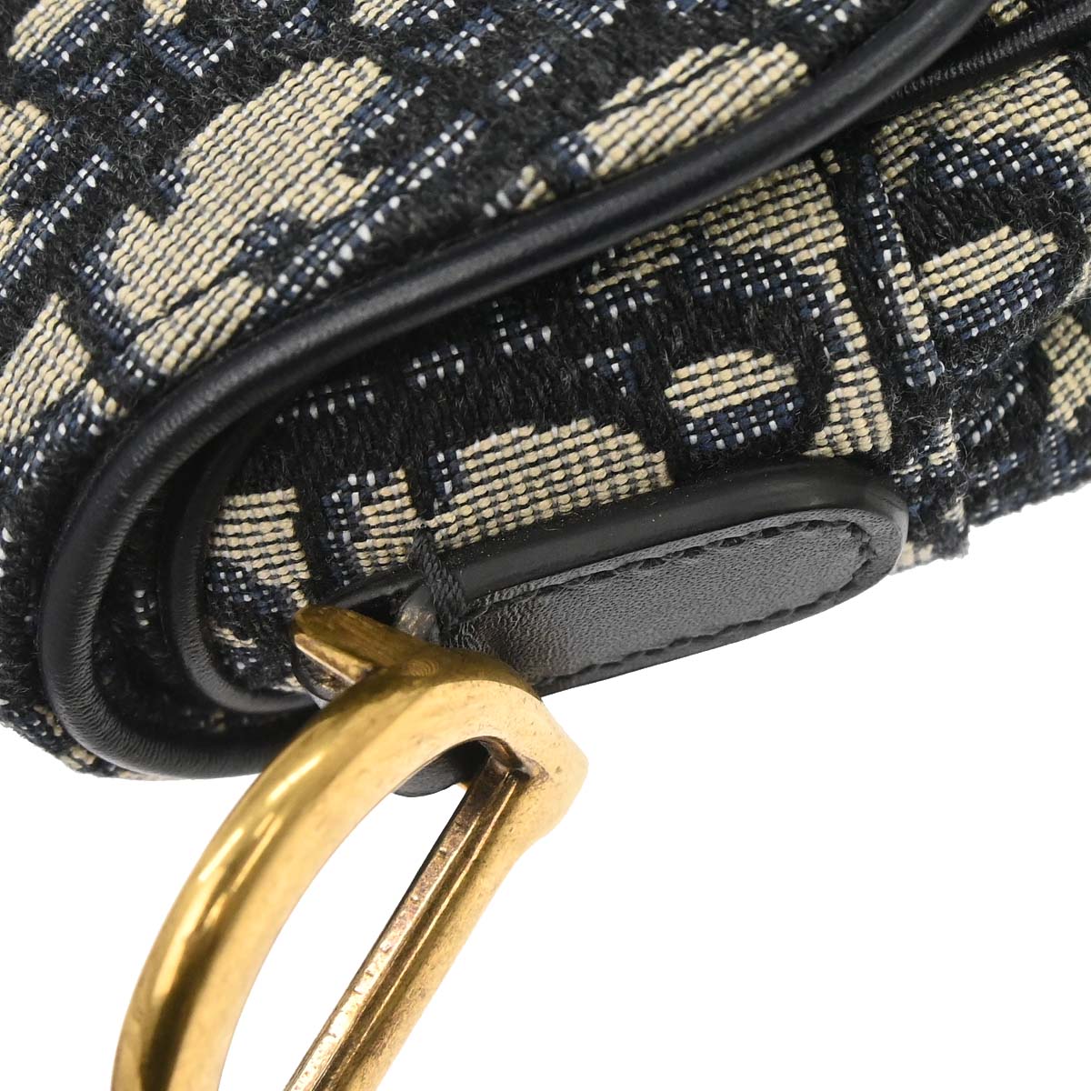 Christian Dior Navy Trotter Oblique Saddle 2way Shoulder Handbag