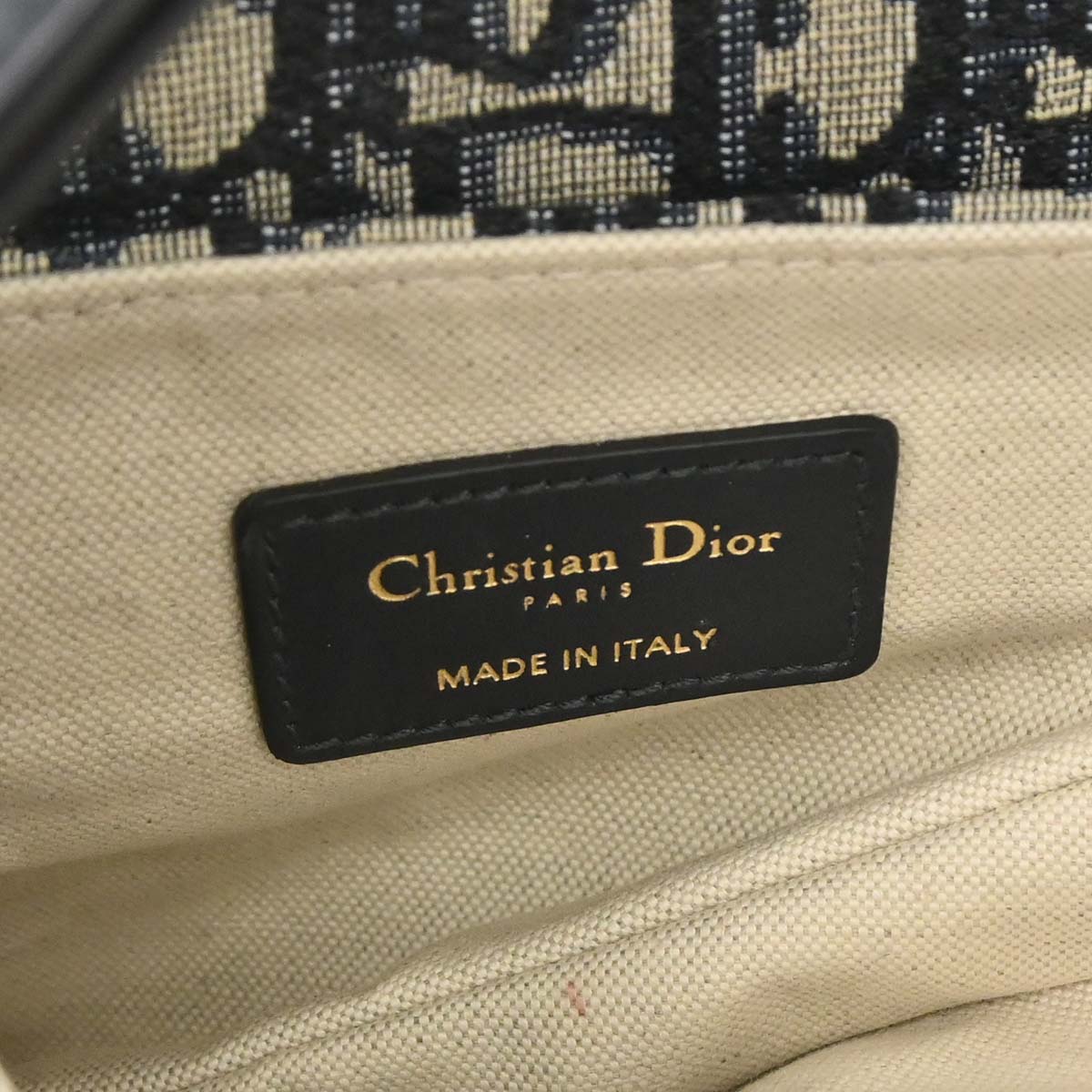 Christian Dior Navy Trotter Oblique Saddle 2way Shoulder Handbag
