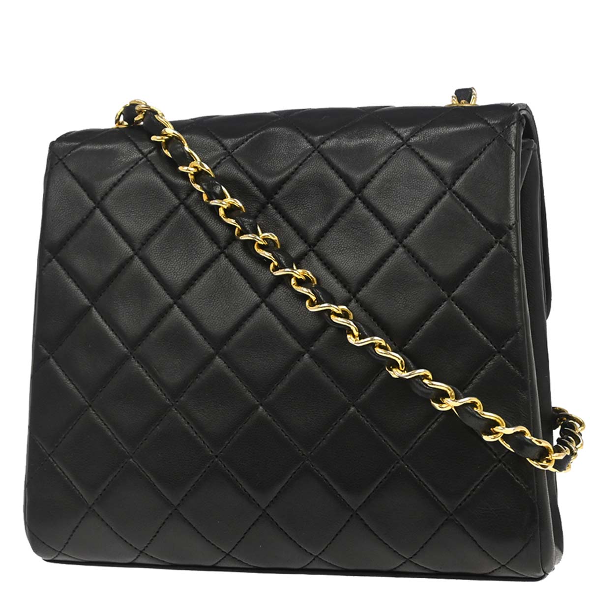 Chanel 1996-1997 Black Lambskin Single Flap Shoulder Bag