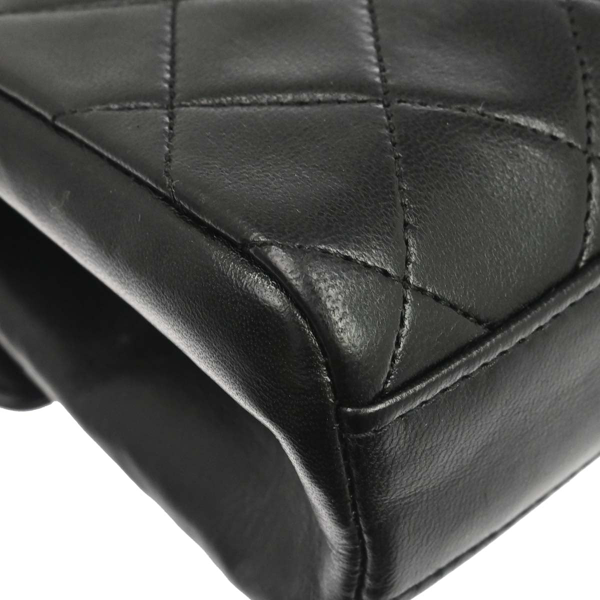 Chanel 1996-1997 Black Lambskin Single Flap Shoulder Bag