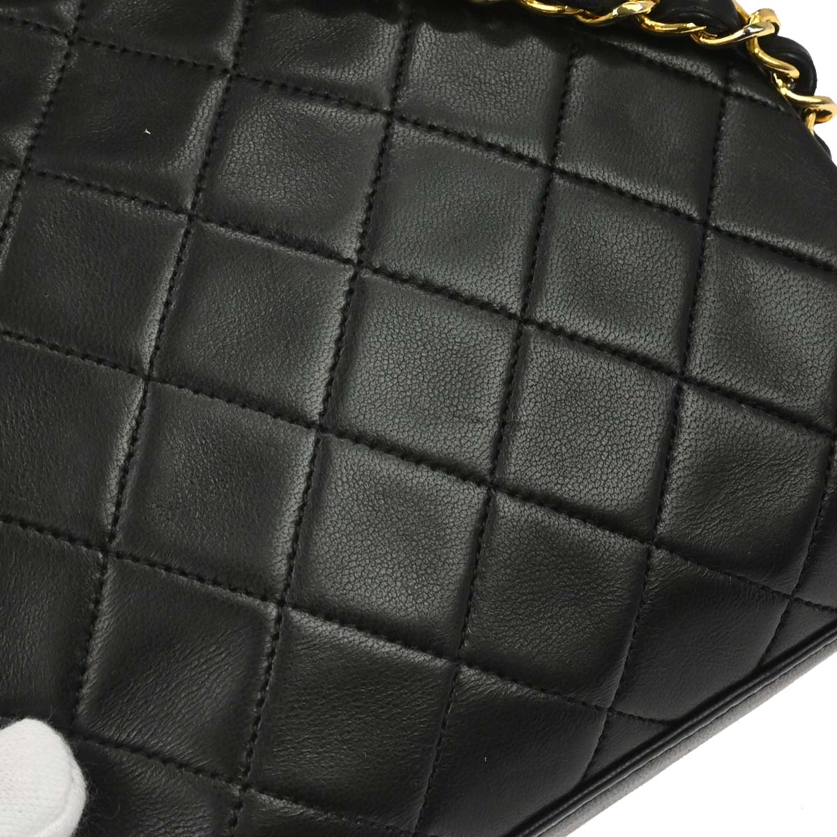Chanel 1996-1997 Black Lambskin Single Flap Shoulder Bag