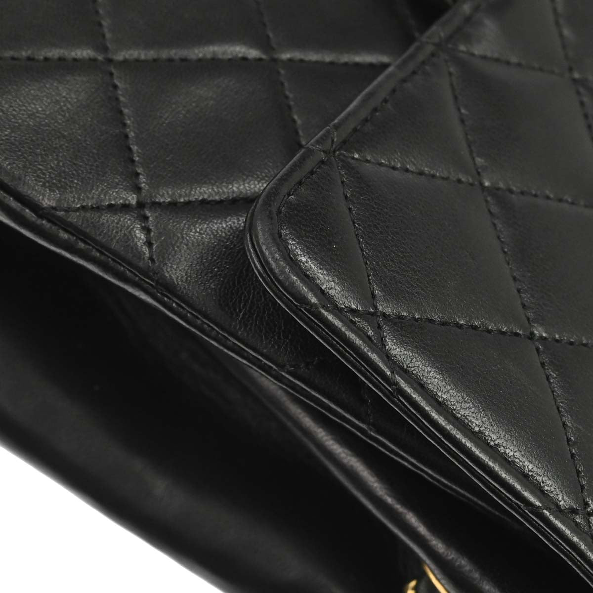 Chanel 1996-1997 Black Lambskin Single Flap Shoulder Bag