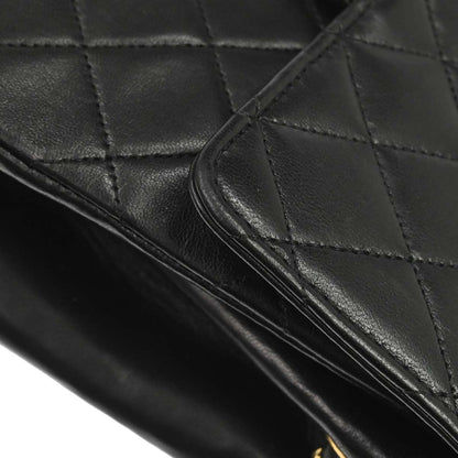Chanel 1996-1997 Black Lambskin Single Flap Shoulder Bag