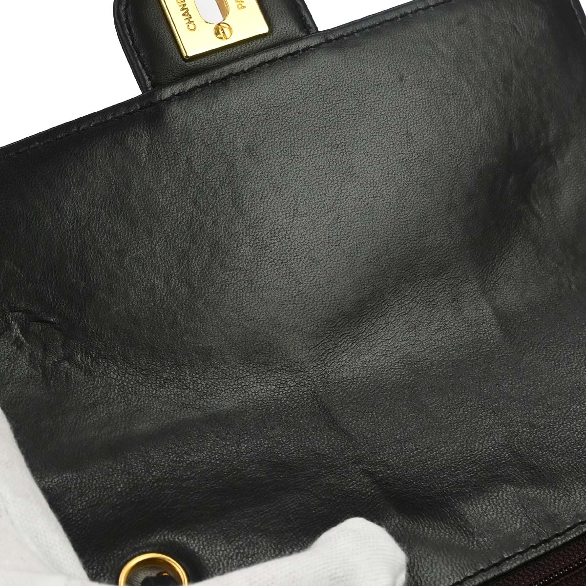 Chanel 1996-1997 Black Lambskin Single Flap Shoulder Bag