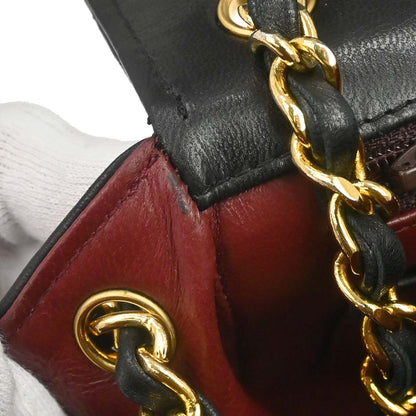 Chanel 1996-1997 Black Lambskin Single Flap Shoulder Bag