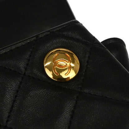 Chanel 1996-1997 Black Lambskin Single Flap Shoulder Bag