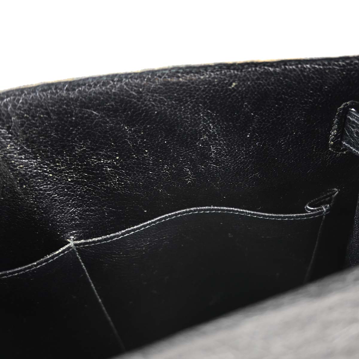Hermes * Black Ostrich Kelly 32 Sellier Handbag