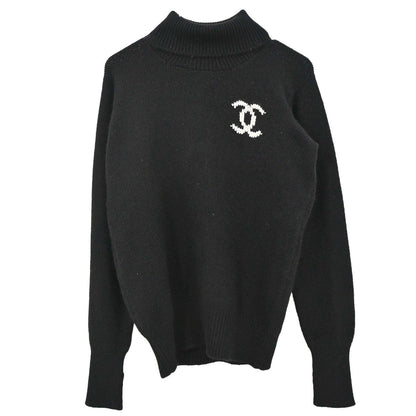 Chanel 1996 Turtleneck Sweater Knit Top Black #44