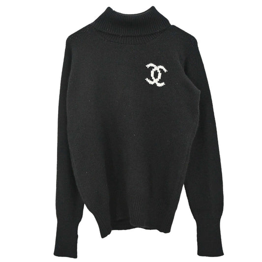 Chanel 1996 Turtleneck Sweater Knit Top Black #44