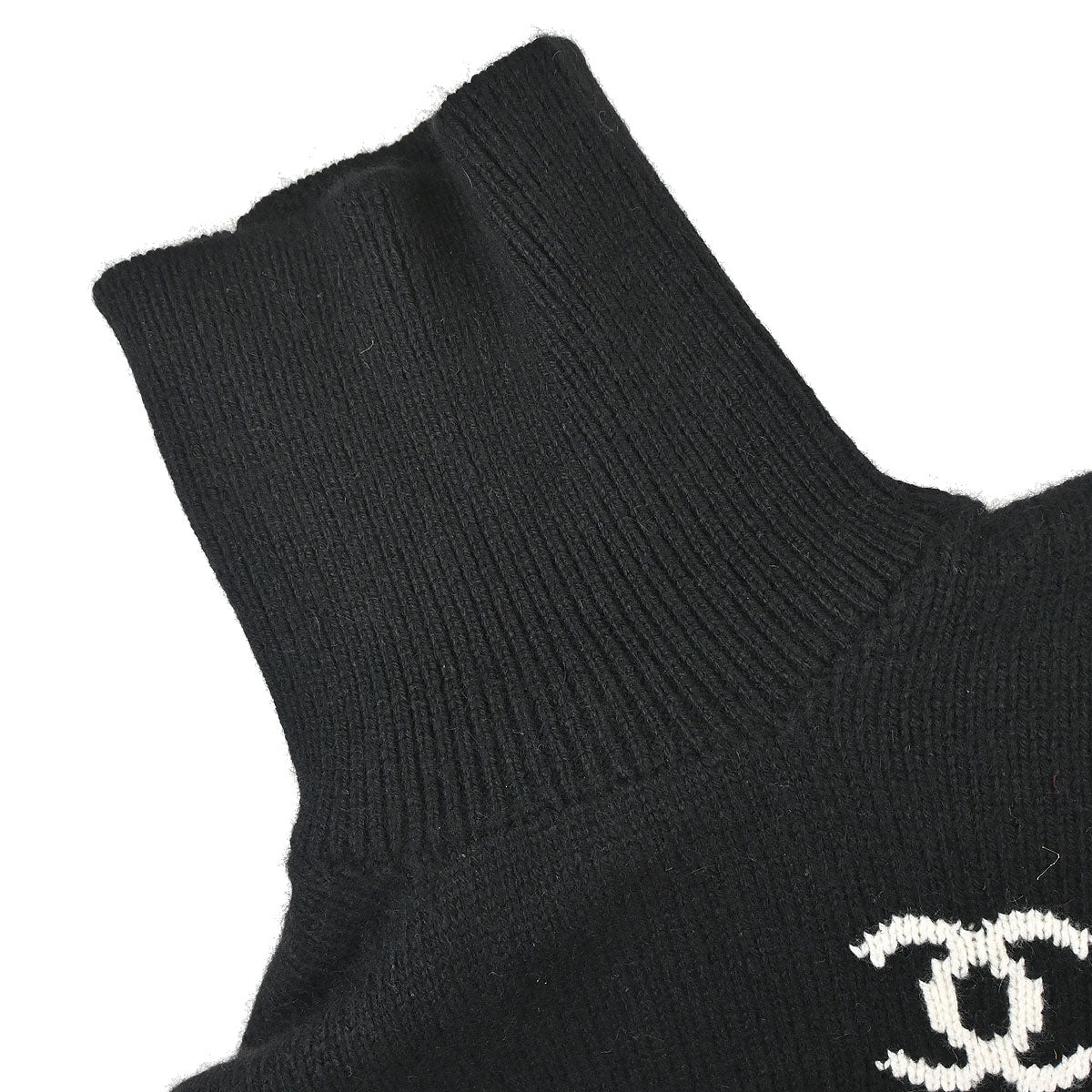 Chanel 1996 Turtleneck Sweater Knit Top Black #44