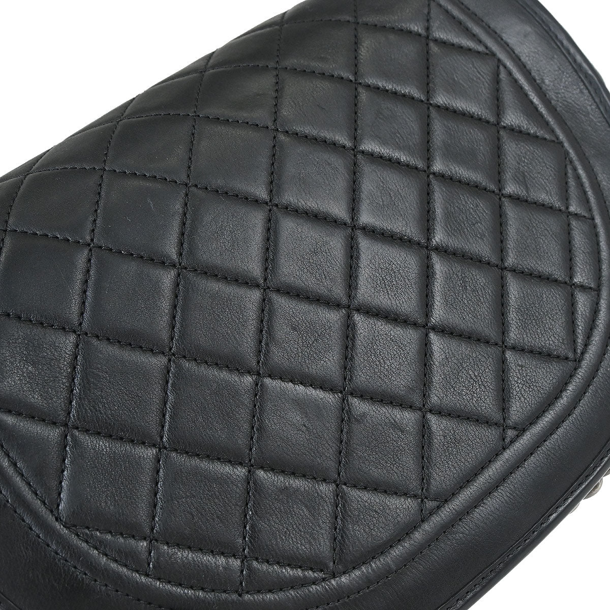Chanel Black Calfskin Pony Hair Paris-Dallas Saddle Shoulder Bag