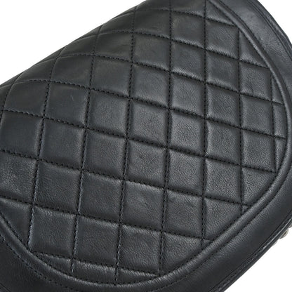 Chanel Black Calfskin Pony Hair Paris-Dallas Saddle Shoulder Bag