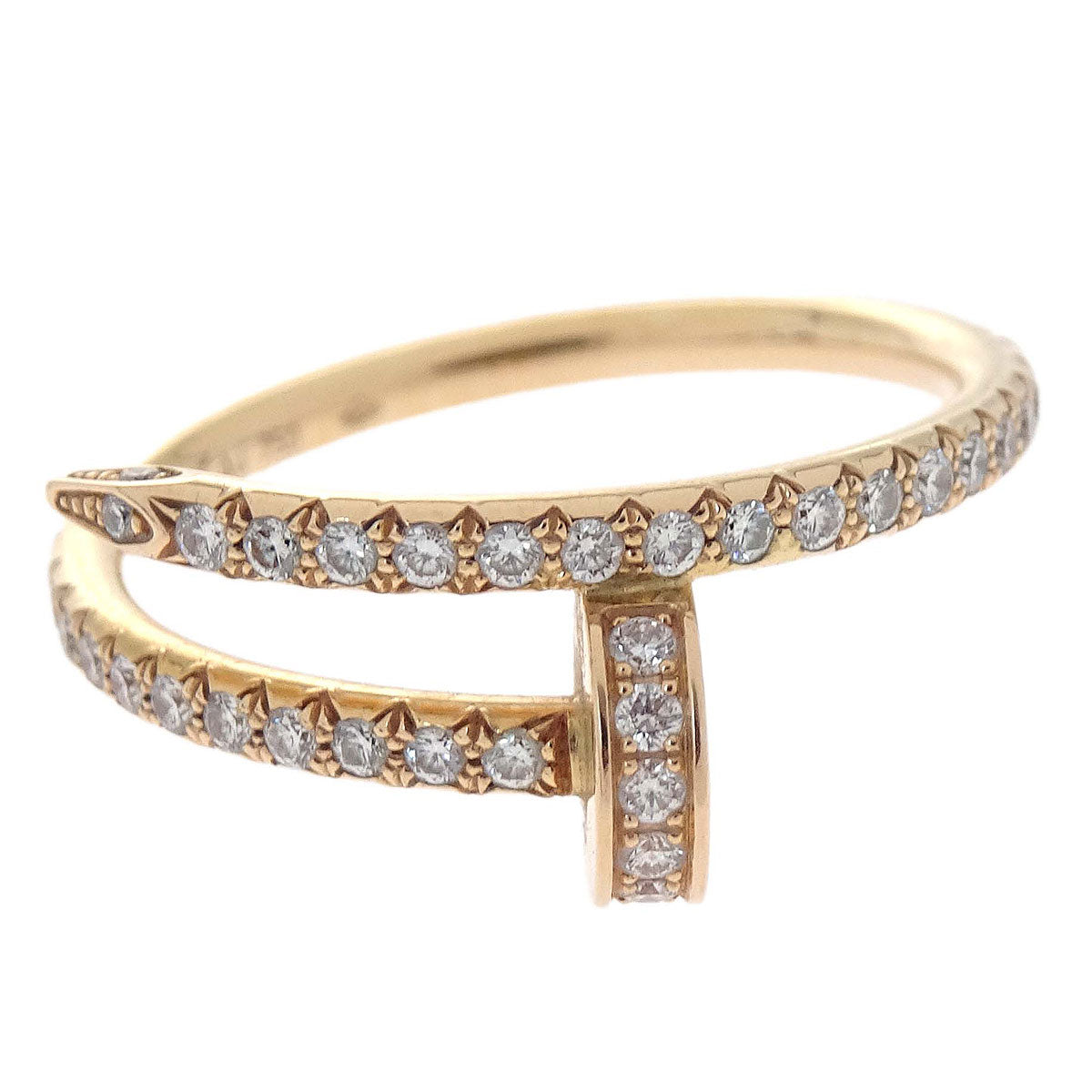Cartier Juste Un Clou Ring INZ377 Au750 Diamond Gold #52 #51 Jewelry