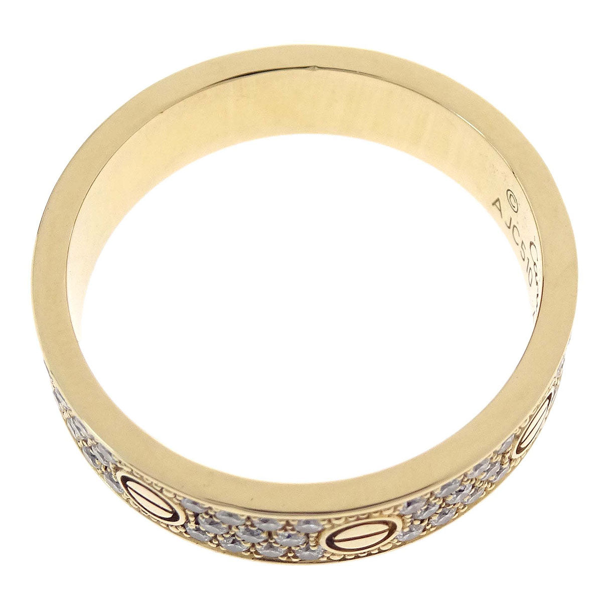 Cartier Mini Love Full Pave Ring Au750 Diamond #54 AJC510 Jewelry