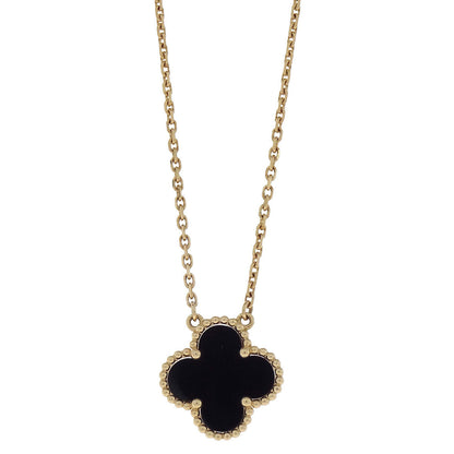 Van Cleef & Arpels Vintage Alhambra Necklace Onyx Au750 Jewelry
