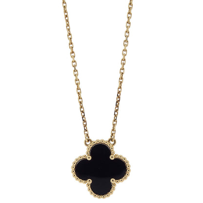 Van Cleef & Arpels Vintage Alhambra Necklace Onyx Au750 Jewelry