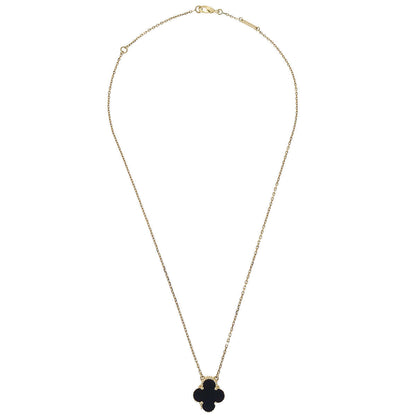Van Cleef & Arpels Vintage Alhambra Necklace Onyx Au750 Jewelry