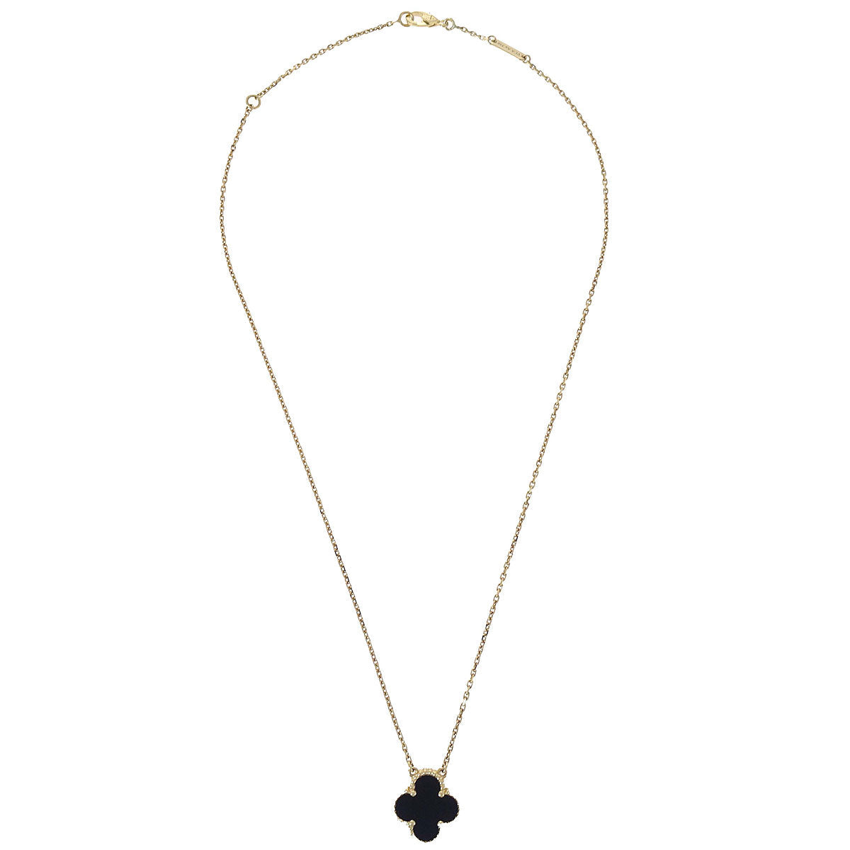 Van Cleef & Arpels Vintage Alhambra Necklace Onyx Au750 Jewelry