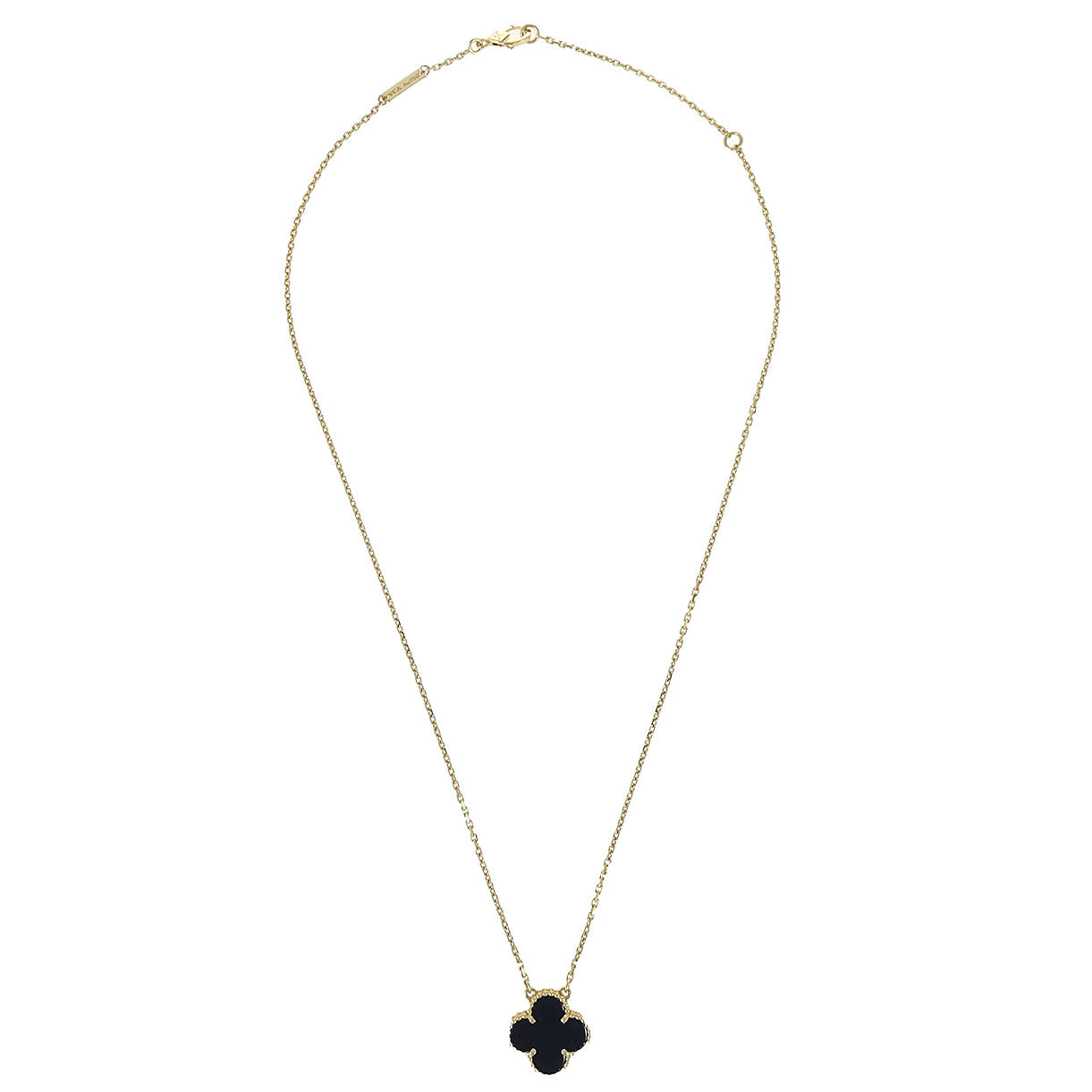 Van Cleef & Arpels Vintage Alhambra Necklace Onyx Au750 Jewelry