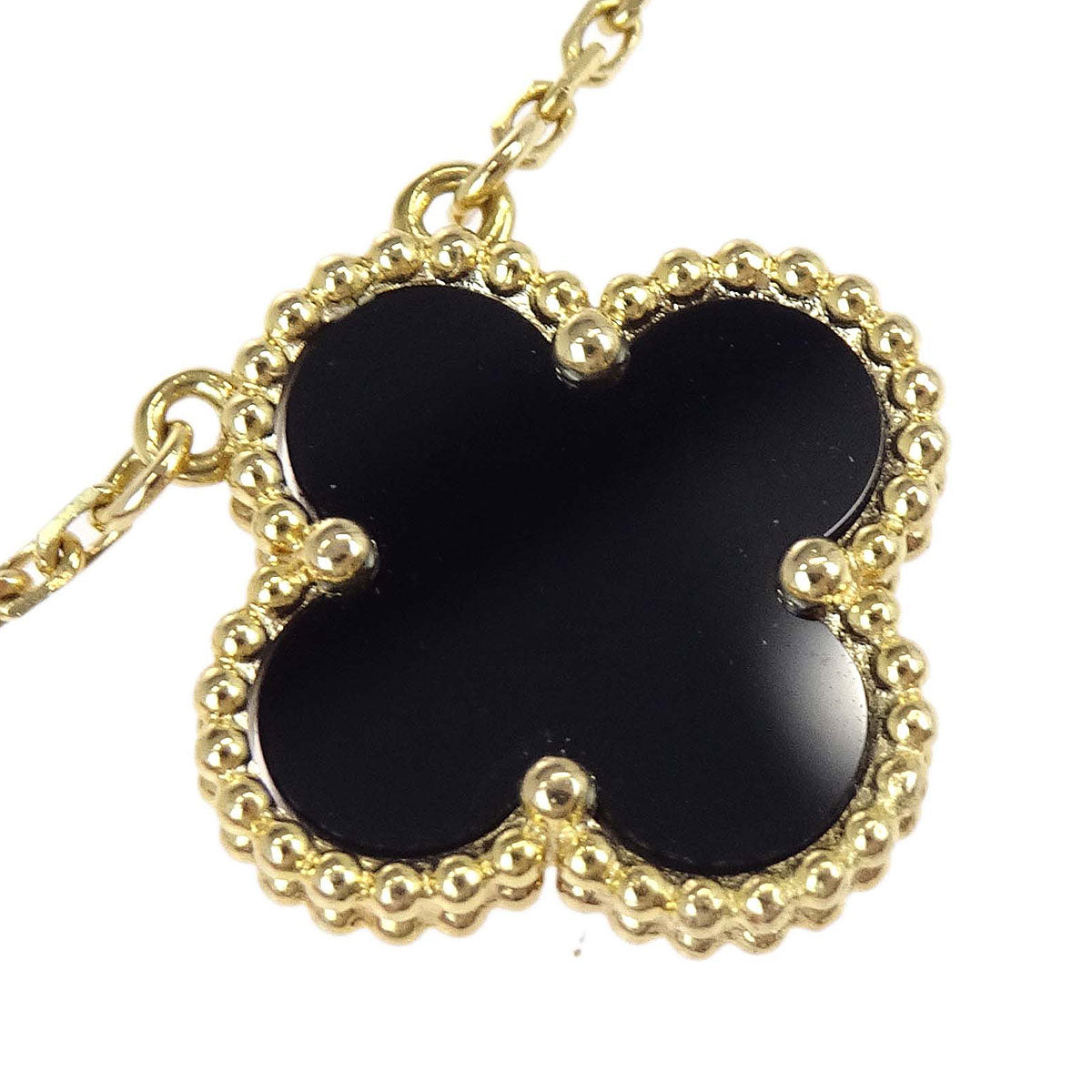 Van Cleef & Arpels Vintage Alhambra Necklace Onyx Au750 Jewelry