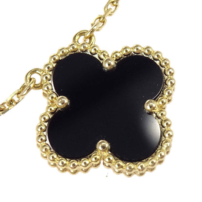 Van Cleef & Arpels Vintage Alhambra Necklace Onyx Au750 Jewelry