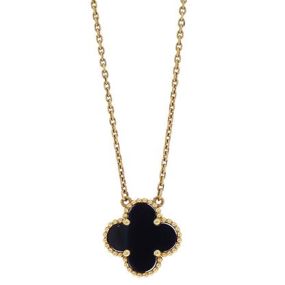 Van Cleef & Arpels Vintage Alhambra Necklace Onyx 750 Jewelry